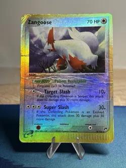 Zangoose 14/100 Ex Sandstorm Holo E-Reader Reverse Holo Vintage Pokemon Card DMG - Image 1