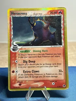 Heracross Delta Species Holo Rare Ex Dragon Frontiers 3/101 Pokemon Card DMG - Image 1