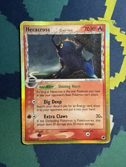 Heracross Delta Species Holo Rare Ex Dragon Frontiers 3/101 Pokemon Card DMG - Image 2