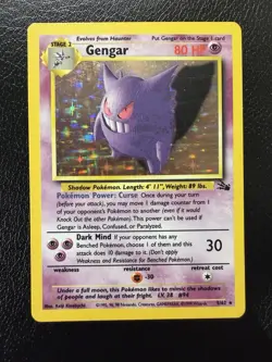 Pokemon TCG Gengar Fossil Holo Card 5/62 Unlimited Rare LP/MP - Image 1