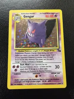 Pokemon TCG Gengar Fossil Holo Card 5/62 Unlimited Rare LP/MP - Image 3