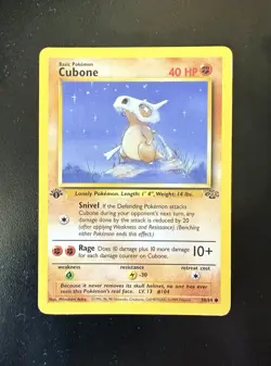 Pokemon TCG Cubone Jungle Card 50/64 Regular Common 1st Edition - Image 1
