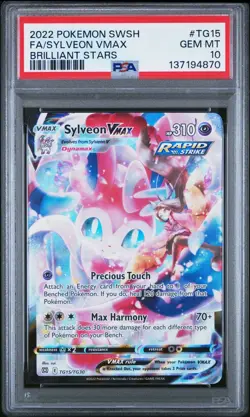 2022 POKEMON SWORD & SHIELD BRILLIANT STARS #TG15 FULL ART/SYLVEON VMAX PSA 10 - Image 1