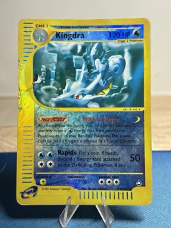 Kingdra 19/147 2002 Aquapolis Pokemon E Reader Series Reverse Holo Rare Damaged - Image 1