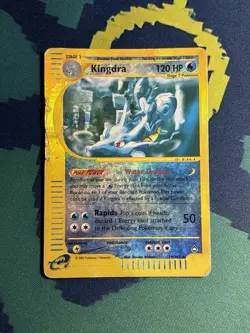 Kingdra 19/147 2002 Aquapolis Pokemon E Reader Series Reverse Holo Rare Damaged - Image 2