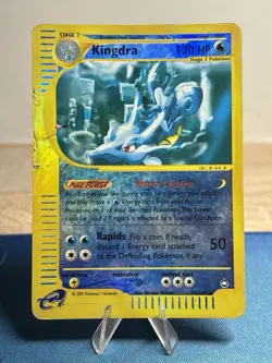 Kingdra 19/147 2002 Aquapolis Pokemon E Reader Series Reverse Holo Rare Damaged - Image 3