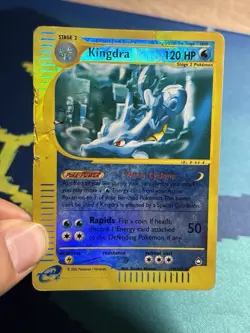 Kingdra 19/147 2002 Aquapolis Pokemon E Reader Series Reverse Holo Rare Damaged - Image 4
