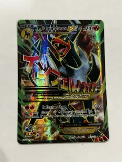 Pokemon M Houndoom EX 154/162 Breakthrough Full Art Ultra Rare Holo English - Image 3