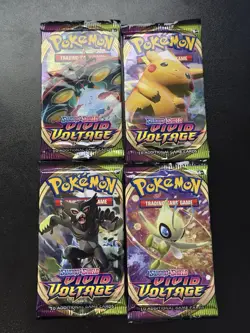 4x Pokemon SWSH Vivid Voltage Booster Pack Lot Factory Sealed Unweighed - Image 1
