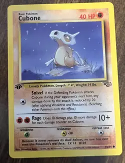 Pokemon TCG Cubone 50/64 First Edition 1st - NM/LP - Image 1