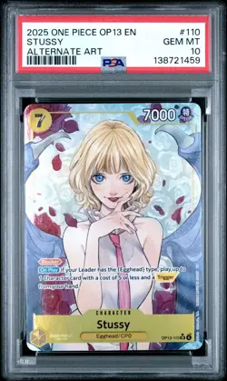 2025 ONE PIECE OP13 110 CARRYING ON HIS WILL STUSSY ALT ART PSA 10 GEM MINT - Image 1
