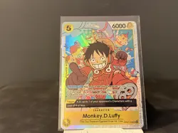 One Piece TCG OP07-109 Monkey.D.Luffy Super Rare English Error Card Near Mint - Image 1