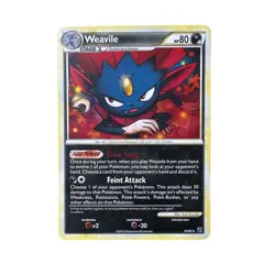 Weavile Pokemon Card - Rising Rivals 25/90 - Rare - HP80 MP/LP - Image 1