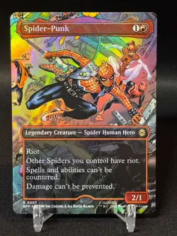 Spider-Punk #207 Marvel's Spider-Man Borderless Foil Rare - NM - Image 1