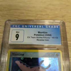 Mantine EX Team Rocket Returns 45/109 Reverse Holo Stamped Pokemon Card CGC 9 - Image 3