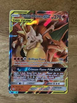 Pokemon Charizard & Braixen GX TAG TEAM Holo 22/236 Sm-Cosmic Eclipse - Image 1