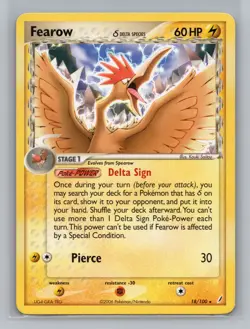 Pokemon Crystal Guardians Fearow Delta Species Non Holo Rare - LP #18/100 10879 - Image 1