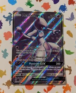 Pokemon TCG Mewtwo GX 72/73 Full Art Sun & Moon Shining Legends English 2017 - Image 1