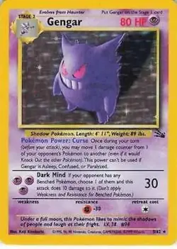 Pokemon TCG - Gengar - 5/62 - Holo Unlimited - Fossil Unlimited [Moderate Play] - Image 1