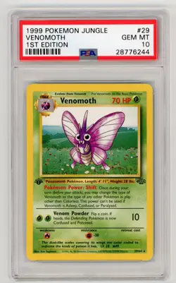 Pokemon Jungle 1999 1st Edition Venomoth PSA 10 Gem Mint 29/64 - Image 1