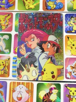 Pokemon Pikachu HOLO Vintage Pocket Monsters Prism Sticker 1998 Nintendo Japan - Image 1