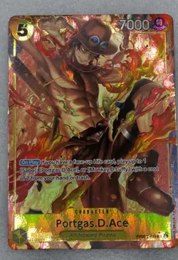 ONE PIECE TCG THE BEST vol.2 PRB02-018 P-R Portgas D. Ace NM Pack Fresh! - Image 1