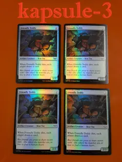 4x Friendly Teddy | FOIL | Duskmourn: House of Horror | MTG Magic Cards - Image 1