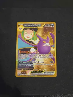Team Rocket's Crobat ex Destined Rivals Hyper Rare Gold Card 242/182 Pokemon TCG - Image 1