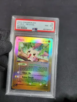 2003 Pokemon EX Dragon Plusle Reverse Holo Rare Graded Card PSA 8 NM-MT Pokemon - Image 2