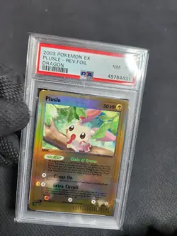 2003 Pokemon EX Dragon Plusle Reverse Holo Rare Graded Card PSA 8 NM-MT Pokemon - Image 3