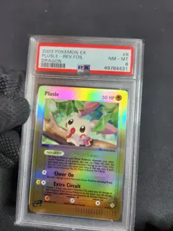2003 Pokemon EX Dragon Plusle Reverse Holo Rare Graded Card PSA 8 NM-MT Pokemon - Image 5