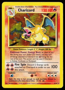 Charizard 4/102 Holo Rare Base Set Pokemon Card - Image 1