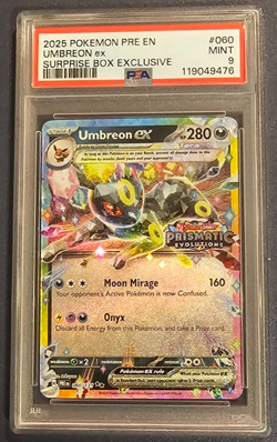 Pokemon Prismatic Evolutions Umbreon ex 060/131 Surprise Box Stamped PSA 9 - Image 1