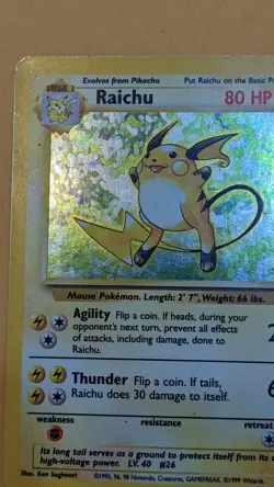Raichu 14/102 Base Set Holo Pokemon TCG Unlimited Holo Rare WOTC LP - Image 4