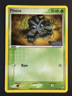 Pokemon Pineco 66/115 Reverse Holo EX Unseen Forces - DMG - Image 1