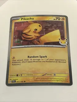 Pikachu 051/162 Cosmos Holo Temporal Forces 30th Anniversary Pokemon TCG NM - Image 1