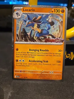 Lucario 114/198 Cosmos Holo Scarlet & Violet Stamped Pokemon TCG Near Mint (02) - Image 1