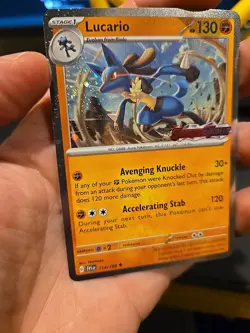 Lucario 114/198 Cosmos Holo Scarlet & Violet Stamped Pokemon TCG Near Mint (02) - Image 2