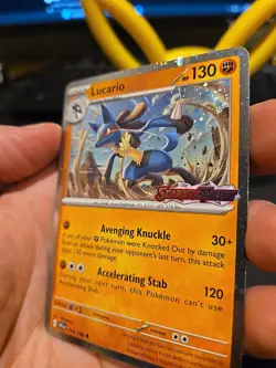 Lucario 114/198 Cosmos Holo Scarlet & Violet Stamped Pokemon TCG Near Mint (02) - Image 3
