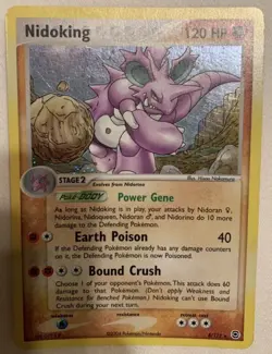 Nidoking 8/112 Firered Holographic Pokemon Card Fermi Bubbles Grading F+ - Image 3