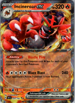 Incineroar ex - 034/162 - Pokemon Temporal Forces Ultra Rare Card NM - Image 1