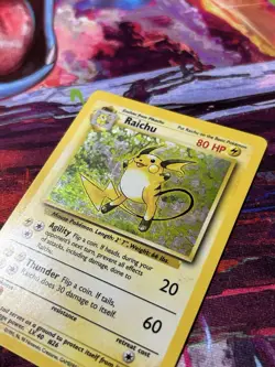 Pokemon TCG Raichu Base Set Holo Unlimited Rare Card 14/102 - Image 2