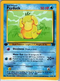 Psyduck 65/82 1st Edition Non Holo Team Rocket - Pokemon Card - NM - Image 1