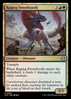 1x Raging Swordtooth NM Eng MTG - Commander : Lost Caverns of Ixalan - Image 1