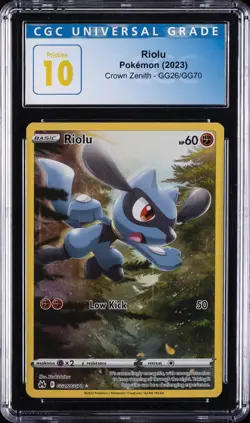 2023 POKEMON SWORD & SHIELD CROWN ZENITH #GG26 FULL ART/RIOLU CGC 10 PRISTINE - Image 1