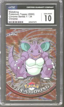 Pokemon Topps Chrome Nidoking 34 CGC 10 GEM MINT POP 16 - Image 1