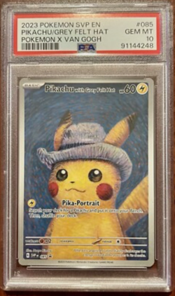 Pokemon Pikachu with Grey Felt Hat Van Gogh 085 Promo PSA 10 Graded GEM MINT - Image 1