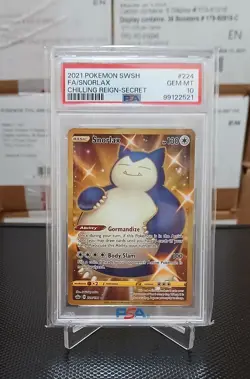 Pokemon PSA 10 Snorlax 224/198 Chilling Reign Gold Secret Rare - Image 1