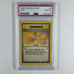 1999 Pokemon Game Lass PSA 10 SCRATCHED SLAB CASE #75 - Image 1