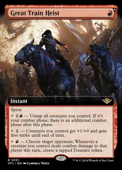 1x Great Train Heist - Foil - Extended Art - Outlaws Of Thunder Junction - Near - Image 1